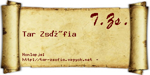 Tar Zsófia névjegykártya