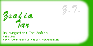 zsofia tar business card