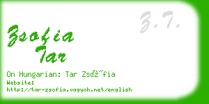 zsofia tar business card